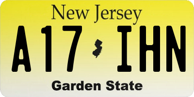 NJ license plate A17IHN