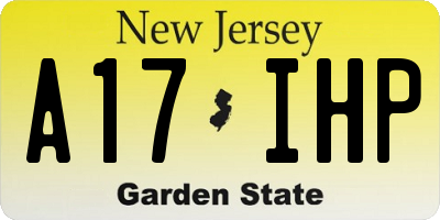 NJ license plate A17IHP
