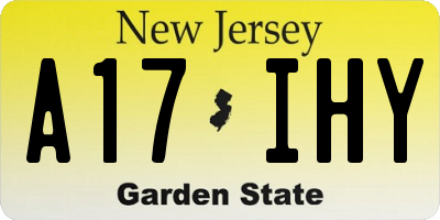NJ license plate A17IHY