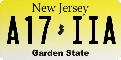 NJ license plate A17IIA