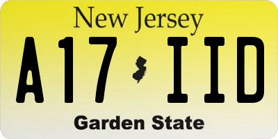 NJ license plate A17IID