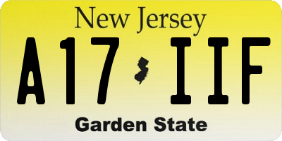 NJ license plate A17IIF