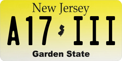 NJ license plate A17III