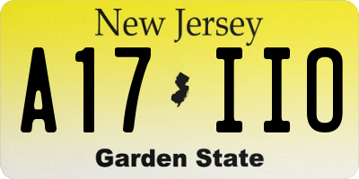 NJ license plate A17IIO