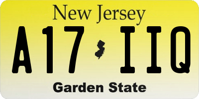 NJ license plate A17IIQ