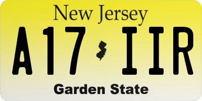 NJ license plate A17IIR