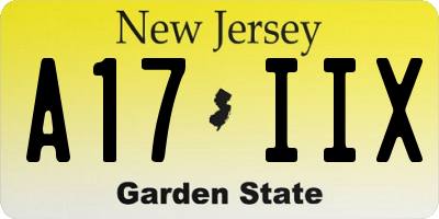 NJ license plate A17IIX