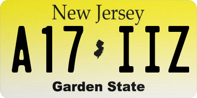 NJ license plate A17IIZ