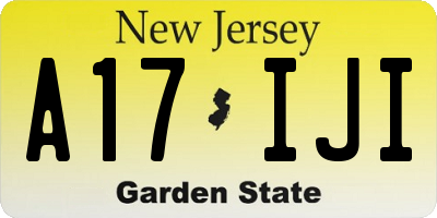 NJ license plate A17IJI