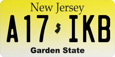 NJ license plate A17IKB