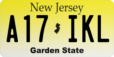 NJ license plate A17IKL