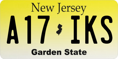 NJ license plate A17IKS