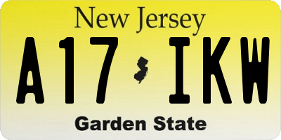 NJ license plate A17IKW
