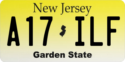 NJ license plate A17ILF