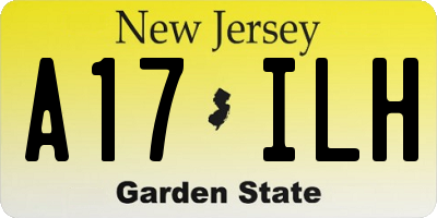 NJ license plate A17ILH