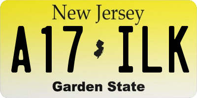 NJ license plate A17ILK