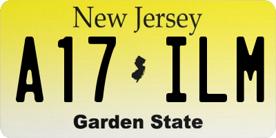 NJ license plate A17ILM