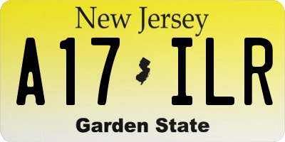 NJ license plate A17ILR