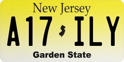 NJ license plate A17ILY