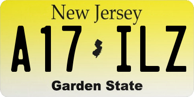 NJ license plate A17ILZ