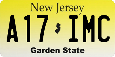 NJ license plate A17IMC