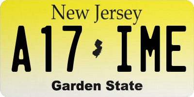 NJ license plate A17IME