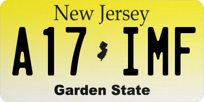 NJ license plate A17IMF