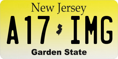 NJ license plate A17IMG