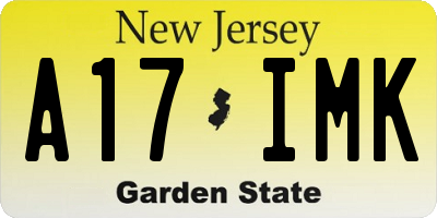 NJ license plate A17IMK
