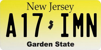 NJ license plate A17IMN