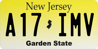 NJ license plate A17IMV