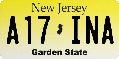 NJ license plate A17INA