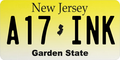 NJ license plate A17INK
