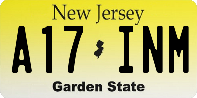 NJ license plate A17INM