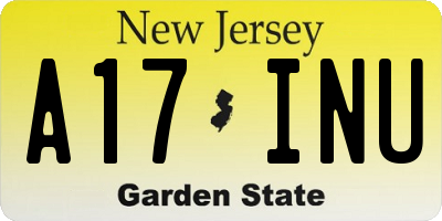 NJ license plate A17INU