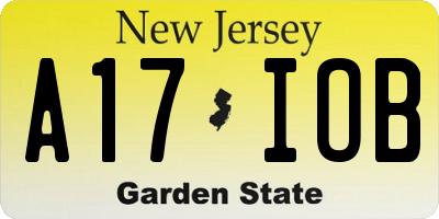 NJ license plate A17IOB