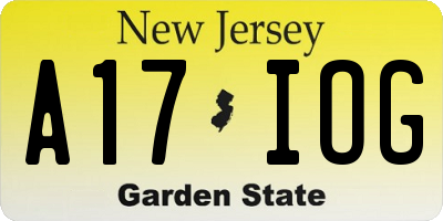 NJ license plate A17IOG