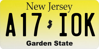 NJ license plate A17IOK