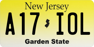 NJ license plate A17IOL