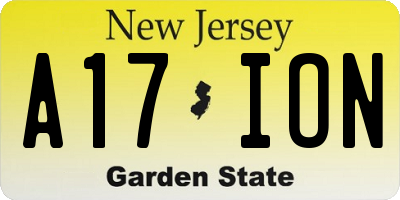 NJ license plate A17ION