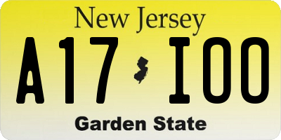 NJ license plate A17IOO