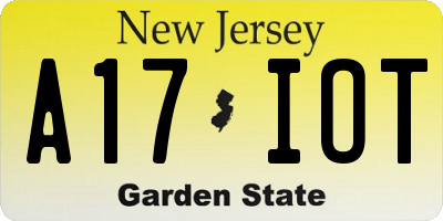 NJ license plate A17IOT