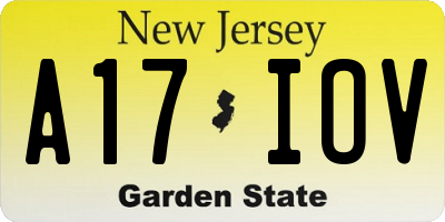 NJ license plate A17IOV