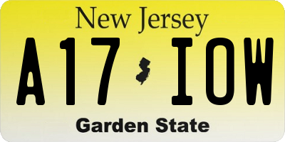NJ license plate A17IOW