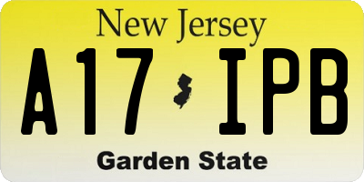 NJ license plate A17IPB