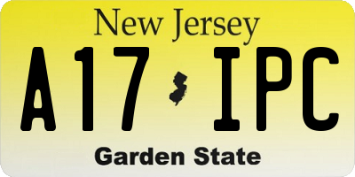 NJ license plate A17IPC