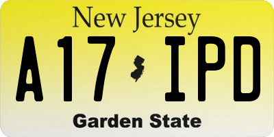 NJ license plate A17IPD