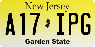 NJ license plate A17IPG