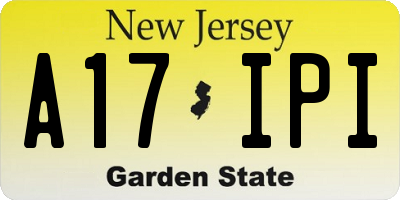 NJ license plate A17IPI