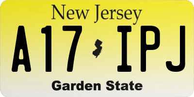 NJ license plate A17IPJ